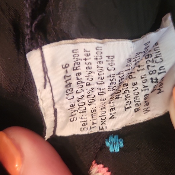 Johnny Was Black Blouse with Pink Embroidery Medium - Picture 8 of 10